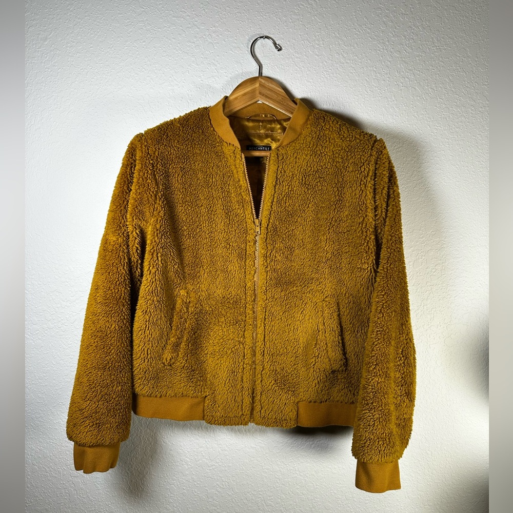 J. Crew Mercantile Gold Teddy Bomber